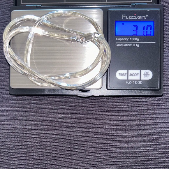 24” 925 Sterling Silver Necklace - Box Herringbone Chain - Picture 13 of 13